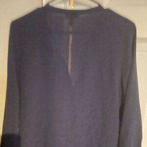 Joie navy silk long sleeve top in size medium